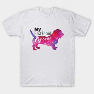 BFF: My Best Friend is a Basset Hound Dog Space T-Shirt